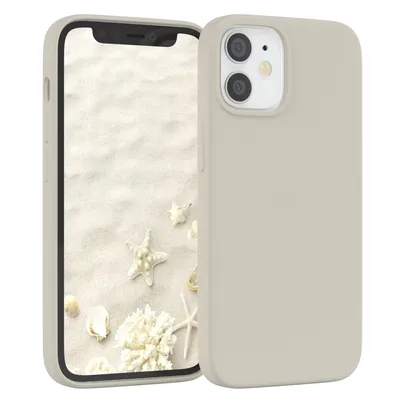 Produktbild von EAZY CASE Silikonhülle für Apple iPhone 12 Mini Silikon Backcover Schutz in Beige