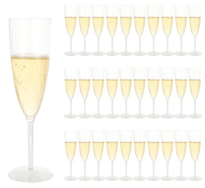 Image de Solidchoice - Ensemble de 32 verres à champagne en plastique, idéal pour les fêtes et les événements