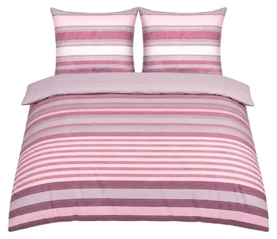 Obrázok produktu pre Obliečka na prikrývku so skrytým zipsom – obojstranná obliečka s pruhovým vzorom, 240 x 220 cm + 2x (80 x 80 cm)