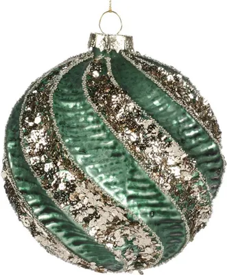 Produktbild von Goodwill Weihnachtskugel Glas Grün-Champagner D 10 cm Vorteilsangebot 2 Stück
