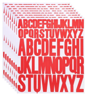 Vinyl-Buchstabenaufkleber, 416 Stück, 2,5 cm, rot, selbstklebend