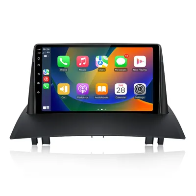 Image de Autoradio 9 pouces CarPlay Android 13 2+64 Go SWC WIFI RDS Compatible avec Renault Megane 2 2002-2009 2DIN GPS USB DAB Bluetooth DSP