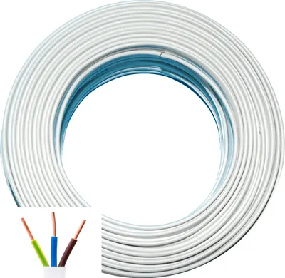 Produktbild von Hilark Halogenfreies Mantelleitungs kabel NHXMH-J 3x2,5 mm, Weiß (25 meter)