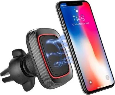 Image de Support de téléphone pour voiture avec rotation à 360 degrés et fixation magnétique - Modèle pliable pour la voiture.