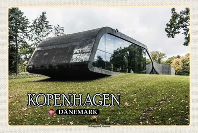 Produktbild von vianmo Holzschild 20x30 cm Kopenhagen Dänemark Ordrupgaard Bildmotiv Reisemotiv Europa