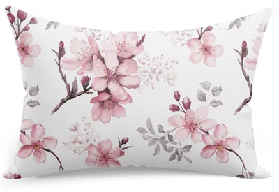 Produktbild von PinkZebra Kissenbezug 50 x 50 cm aus 100% Baumwolle, Kissenhülle, Standard 100, Kopfkissenbezug mit Reißverschluss, Apfelbaumblüten