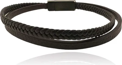 Produktbild von MARTIN1985 Braunes Modisches Armband Uni Damen Herren mit magnetischem Edelstahlverschluss Geschenkverpackung Länge - 20,5 cm