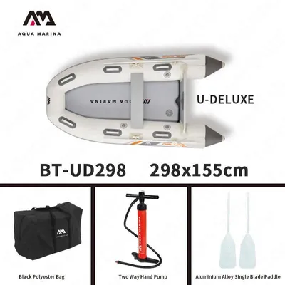 Produktbild von U-DELUXE - Aufblasbares Schlauchboot 3–5 Personen - 298x155 cm - Leichtes PVC-Boot - Angel- und Familienboot - Drop-Stitch-Boden - 28 kg