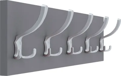 Garderobenpaneel Wandgarderobe – 90x50 Cm, Mit Ablage, Aluminium-Optik