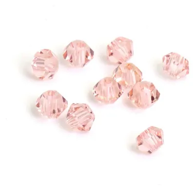 Produktbild von Vintageparts Kristallglasperlen Bicone rosa 3 mm facettiert, 10 Stück