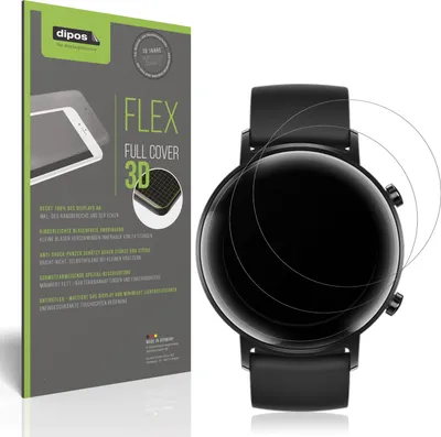 Produktbild von Full Cover Schutzfolie matt für Huawei Watch GT2 (42mm) Panzerfolie Anti-Shock