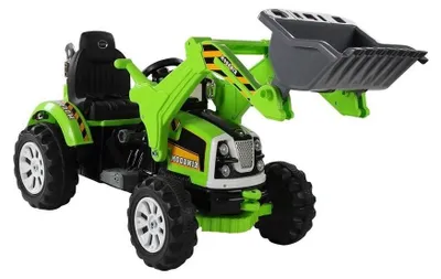 Obrázek produktu pro Elektrický traktor s lopatou a bagrem zelený