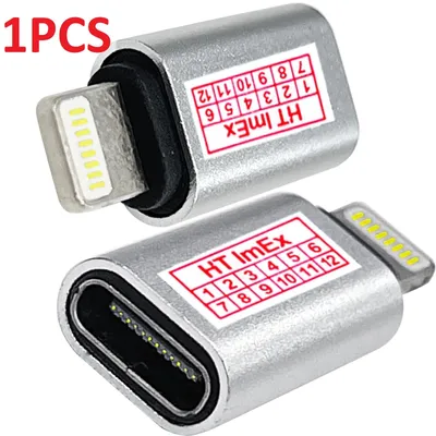 Produktbild von 8-Pin Buchse auf USB-C Stecker Adapter kompatibel mit iPhone iPad Laden Datentransfer Silber