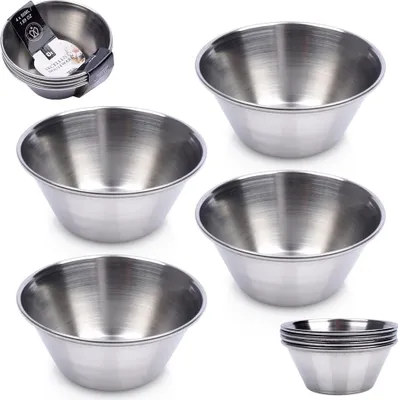 Produktbild von Edelstahlschüssel Dipschale Soßenschale Schälchen für Dips aus Edelstahl 40 ml 4 Stk.