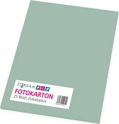 Produktbild von itenga Fotokarton - A4 300 g/qm Eukalyptus grün 25 Blatt