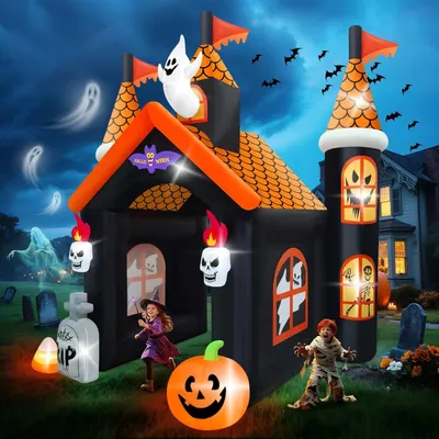 Productafbeelding van 12FT Halloween opblaasbare boog grote spookhuis tunnel