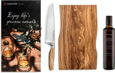 Produktbild von Wüsthof - Amici Geschenkset mit Kochmesser - Schneidbrett und Ölflasche