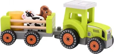 Produktbild von Jouéco Holztraktor Spielzeug mit Zubehör Bauernhof