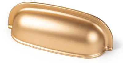 Immagine prodotto di Maniglia per mobile in ABS, forma a tazza, 64 mm, finitura oro opaco, confezione da 36 pezzi