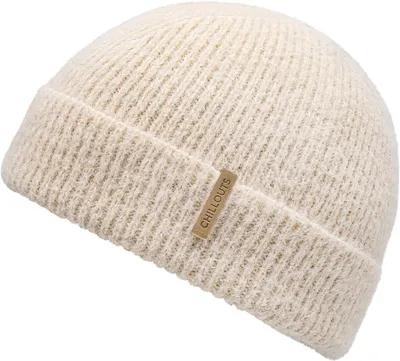 Chillouts weiche kurze Docker Strickmütze Skadi mit Umschlag in beige