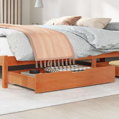 Produktbild von vidaXL Bettschubladen 2 Stk. Wachsbraun 95x55x17 cm Massivholz Kiefer