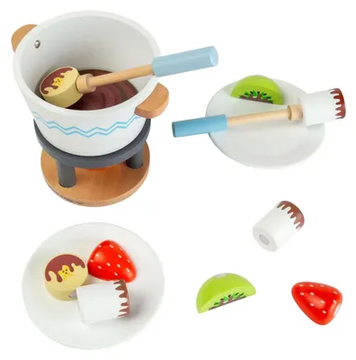 Obrázok produktu pre Drevená súprava na čokoládové fondue Bigjigs – 16 dielov