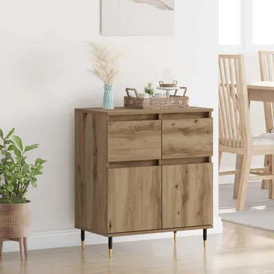 Productafbeelding van vidaXL Dressoir Artisan-Eik, 60 x 35 x 70 cm, samengesteld hout en ijzer