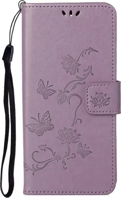 Produktbild von Samsung Galaxy S21 Hülle - Coverup Blumen & Schmetterlinge Klapphülle - Lila