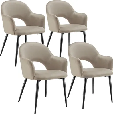 Produktbild von tectake® Armlehnstuhl Sachel in Samtoptik, gepolstert 57 x 61,5 x 87,5 cm