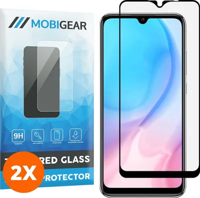 Produktbild von Mobigear Premium 4.99 Xiaomi Redmi 9C Panzerglas Gehärtetes Glas Displayschutz - Hüllenfreundlich - Schwarz (2er Pack)
