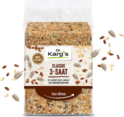 Produktbild von Dr. Kargs Classic 3 Saat mit Sesam Leinsamen Sonnenblumenkerne 200g