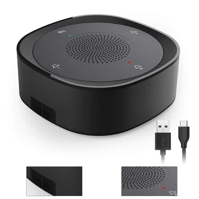 Produktbild von Konferenzlautsprecher USB – Omnidirektionales Mikrofon mit Touch-Tasten, Stummschaltfunktion, klare Sprachübertragung für Online-Meetings