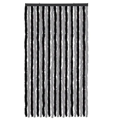 Produktbild von Flauschvorhang Anthrazit-Schwarz 140x220 cm – Türvorhang, Insektenschutz, geräuschlos, wetterfest, für Balkon und Terrasse