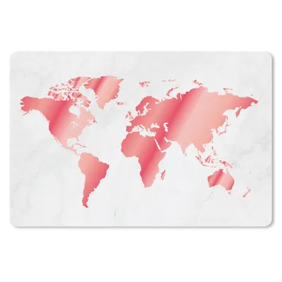Produktbild von MuchoWow® Schreibtischunterlage Weltkarte - Rosa - Marmor 60x40 cm - XXL Mauspad - Großes Mauspad