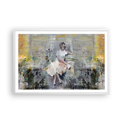 Produktbild von Gerahmtes Poster - Weißer Rahmen - Zeitgenössisch Malerei Frau - 91,5x61 cm - Wand Bild - Wanddeko - Wandbilder - Kunstposter - Wandposter - Bilderrahmen - Bilder - Kunstdruck - P2WAA91x61-4596