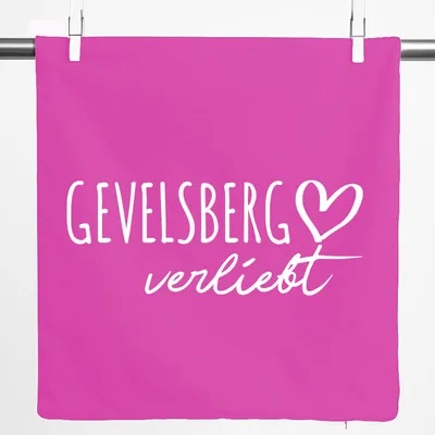 Produktbild von Huuraa Kissenbezug Gevelsberg verliebt 40x40cm Fuchsia Baumwolle Dekokissenbezug Geschenkidee