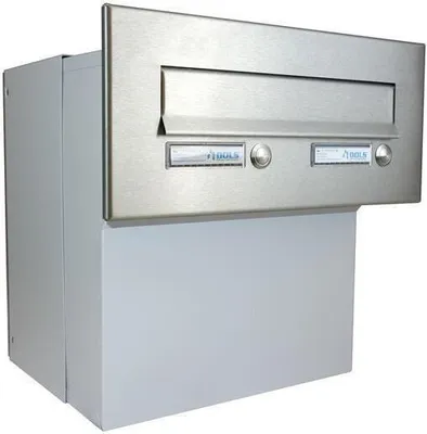 Produktbild von F-042 XXL Edelstahl Durchwurfbriefkasten mit 2 Klingeltaster