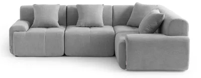 Immagine prodotto di Divano Angolare Modulare Milysofa Sofamous, 4 Posti, Tessuto In Cinellino, Colore Grigio Mineral