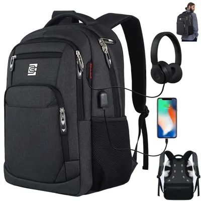 Produktbild von STILVORA Laptoprucksack Wanderrucksack USB-Ladeanschluss,Reisetasche mit Diebstahlsicheres Fach & Wasserdicht und atmungsaktiv