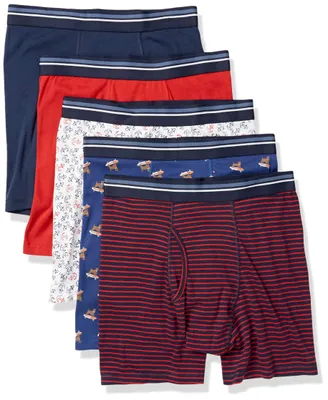 Produktbild von A. Essentials Herren Atmungsaktive Boxershorts aus Baumwolle, ohne Etikett, 5er-