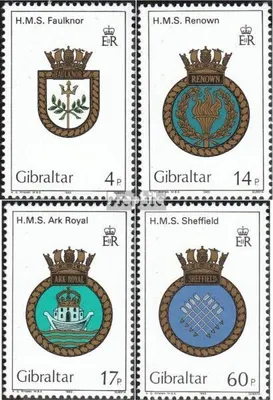 Produktbild von Briefmarken Gibraltar 1983 Mi 465-468 (kompl.Ausg.) postfrisch Schiffswappen
