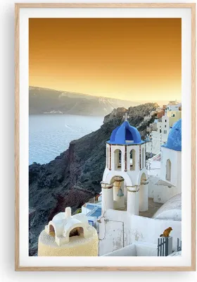 Produktbild von Gerahmtes Poster - Rahmen in heller Eiche - Santorini Griechenland Urlaub Insel - 61x91,5 cm - Wand Bild - Wanddeko - Wandbilder - Wandposter - Bilderrahmen - Bilder - Kunstdruck - P2NPA61x91-2529