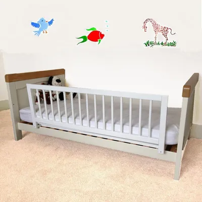 Zdjęcie produktu dla Barierka do łóżka – barierka dla dzieci – bezpieczny sen – trwała konstrukcja – 110x38 cm – biały