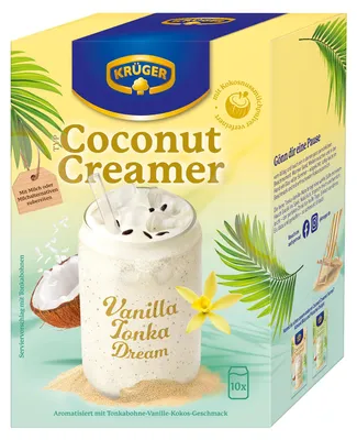 Obrázok produktu pre Krüger, typ Coconut Creamer Vanilla Tonka Dream, balenie 10 x 20 g, celková hmotnosť 200 g
