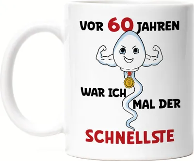 Produktbild von Vor 60 Jahren War Ich Mal Der Schnellste Tasse Weiß Happy Birthday 60. Geburtstag Let's Dance Alles Gute Let's Party