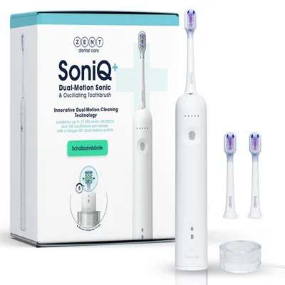 Immagine prodotto di ZENT SoniQ+, spazzolino elettrico sonico con rotazione di 60°, bianco