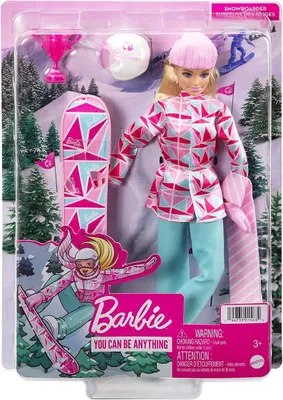 Produktbild von Mattel HCN32 - Barbie - You can be anything - Wintersport Puppe inkl. Zubehör, 30 cm, Spielset