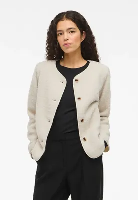 Produktbild von VILA Teddyjacke Knopflose Rundhalsausschnitt Eingrifftaschen Größe: 42