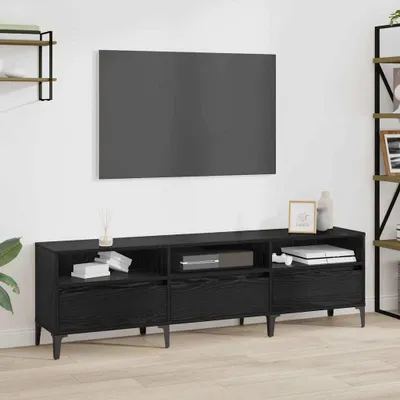 Produktbild von "Schlussverkauf" TV-Schränk hochwertigem - TV-Lowboard - Max. Gewicht: 60 kg - mit Schubladen Schwarz Eichen-Optik 150x30x45 cm  C14522