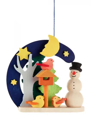 Produktbild von Baumbehang Behang Schneemann mit Vogelhaus H=7cm